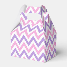 Eenvoudig roze en Paarse geometrische lijnpatronen Bedankdoosjes