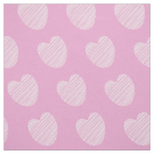 Eenvoudig roze en wit hartpatroon bevestigen stof