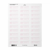Eenvoudig roze en wit monogram etiket (Full Sheet)