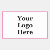 Eenvoudig Roze en Wit Uw Logo Hier Sjabloon Rechthoekige Sticker (Voorkant)