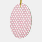 Eenvoudig roze en witte paasbundel keramisch ornament (Links)