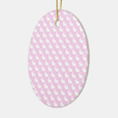 Eenvoudig roze en witte paasbundel keramisch ornament (Links)