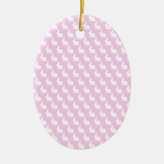 Eenvoudig roze en witte paasbundel keramisch ornament (Voorkant)