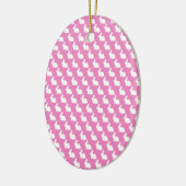 Eenvoudig roze en witte paasbundel keramisch ornament (Links)
