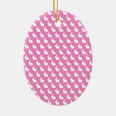 Eenvoudig roze en witte paasbundel keramisch ornament (Achterkant)