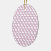 Eenvoudig roze en witte paasbundel keramisch ornament (Links)