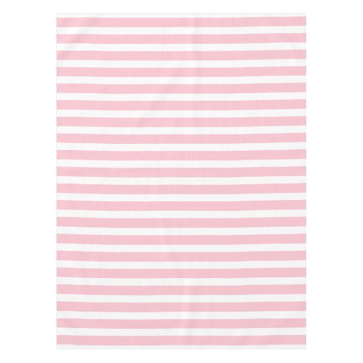 Eenvoudig roze en witte strepen patroon tafelkleed (Voorkant)