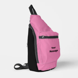Eenvoudig Roze en Zwart Uw Bericht Sjabloon Sling Bag