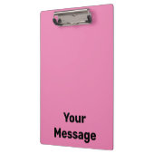 Eenvoudig Roze en Zwart Uw Bericht Tekst Sjabloon Klembord (Links)