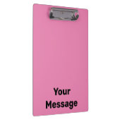 Eenvoudig Roze en Zwart Uw Bericht Tekst Sjabloon Klembord (Rechts)