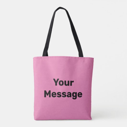 Eenvoudig Roze en Zwart Uw Bericht Tekst Sjabloon Tote Bag (Achterkant)