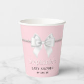 Eenvoudig Roze Fancy Tiffany Theme Baby shower Papieren Bekers (Achterkant)