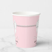 Eenvoudig Roze Fancy Tiffany Theme Baby shower Papieren Bekers (Rechts)