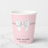 Eenvoudig Roze Fancy Tiffany Theme Baby shower Papieren Bekers (Voorkant)