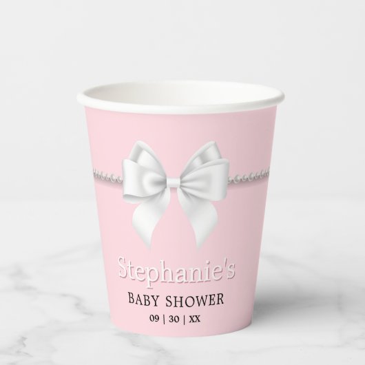 Eenvoudig Roze Fancy Tiffany Theme Baby shower Papieren Bekers (Voorkant)