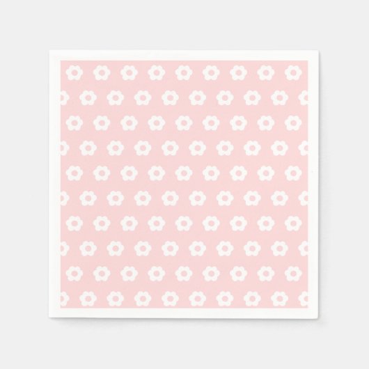Eenvoudig roze,  Floral Pattern Servet (Voorkant)