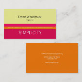 Eenvoudig roze frambozenroze en Oranje Visitekaartje (Voorkant / Achterkant)