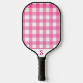 Eenvoudig roze Gingham gepersonaliseerd Pickleball Paddle (Voorkant)