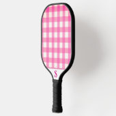 Eenvoudig roze Gingham gepersonaliseerd Pickleball Paddle (Links)