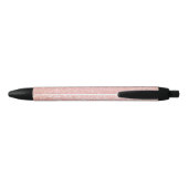 Eenvoudig  Roze Glitter Monogram Zwarte Inkt Pen (Achterkant)