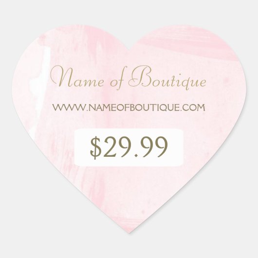 Eenvoudig Roze Goud Waterverf Boutique Prijs Label (Voorkant)