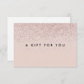 Eenvoudig Roze Gouden Glitter Cadeaubon (Voorkant / Achterkant)