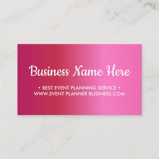 Eenvoudig roze gradiënt vrouwelijk visitekaartje (Voorkant)