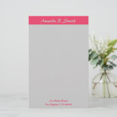 Eenvoudig Roze grijs Briefpapier (Staand voorkant)