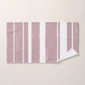 Eenvoudig Roze Grijs Mallow gestreepte Jouw naam W Bad Handdoek (Handdoek)