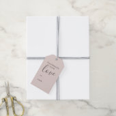 Eenvoudig Roze Handgemaakt met Liefde Cadeaulabel (Met Touw)