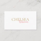 Eenvoudig roze handgeschreven lettertype visitekaartje (Voorkant)