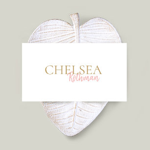 Eenvoudig roze handgeschreven lettertype visitekaartje