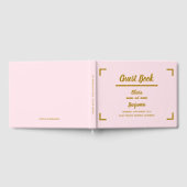Eenvoudig roze handgeschreven script bruiloft gastenboek (Volledig)