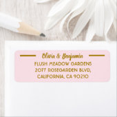 Eenvoudig roze handgeschreven script huwelijksadre etiket (Insitu)