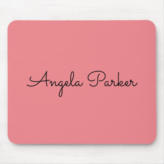Eenvoudig roze handschrift, modern muismat (Voorkant)