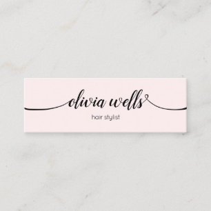 Eenvoudig Roze Handtekening Script Mini Business Visitekaartje