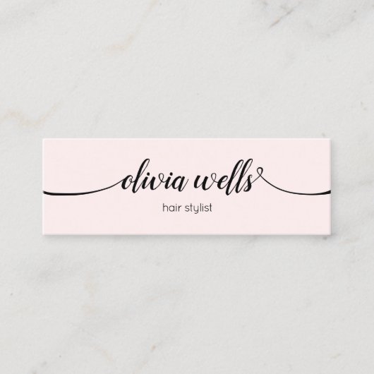 Eenvoudig Roze Handtekening Script Mini Business Visitekaartje (Voorkant)