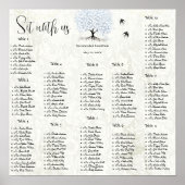 Eenvoudig roze hapje met bomen poster (Voorkant)