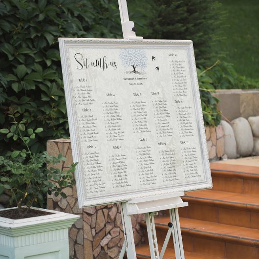 Eenvoudig roze hapje met bomen poster