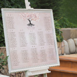 Eenvoudig roze hapje met bomen poster