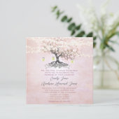 Eenvoudig roze hardeboom bosgrond kaart (Staand voorkant)