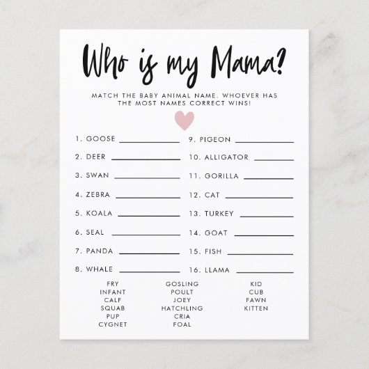 Eenvoudig roze hart dat mijn Baby shower is (Voorkant)