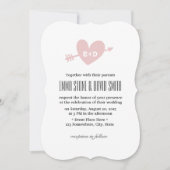 Eenvoudig roze hart- en pijlliefdesaanbiedingen kaart (Voorkant)