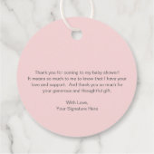 Eenvoudig Roze Hart Meisje Leuk Baby shower Bedankjes Labels (Achterkant)