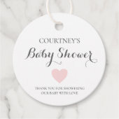 Eenvoudig Roze Hart Meisje Leuk Baby shower Bedankjes Labels (Voorkant)