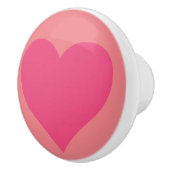 Eenvoudig Roze Hart op Roze Achtergrond Keramische Keramische Knop (Rechts)