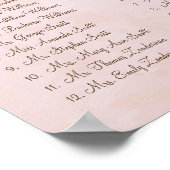 Eenvoudig Roze Hartblad Boom Liefdesvogel Bruiloft Poster (Hoek)