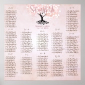 Eenvoudig Roze Hartblad Boom Liefdesvogel Bruiloft Poster (Voorkant)