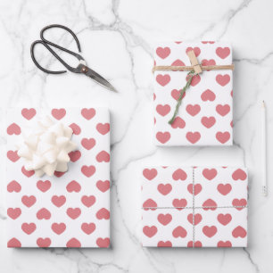 Eenvoudig Roze Harten Minimalistisch Inpakpapier Vel