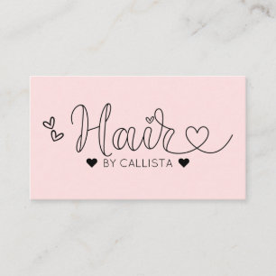Eenvoudig  roze harten typografie haar visitekaartje